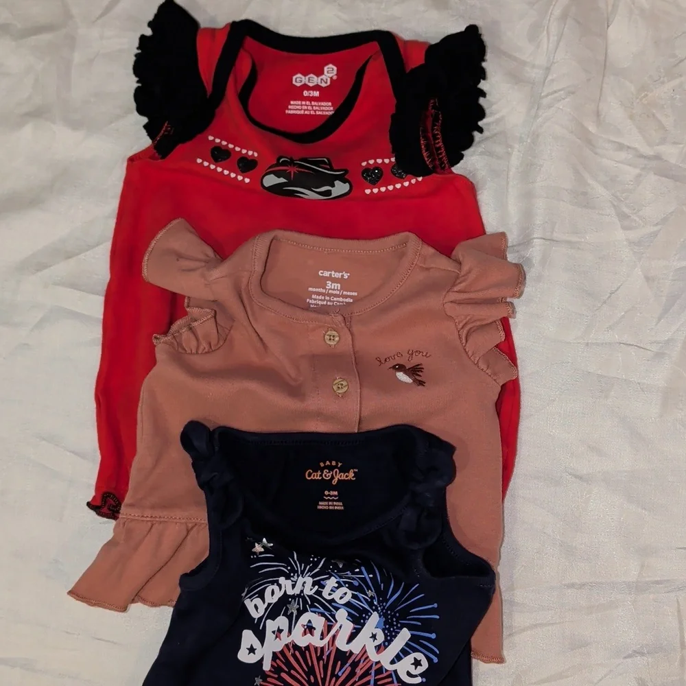 Baby Girl (0-3 Mo.) Summer Lot (26 PCs) Mostly New Carter's 2 
